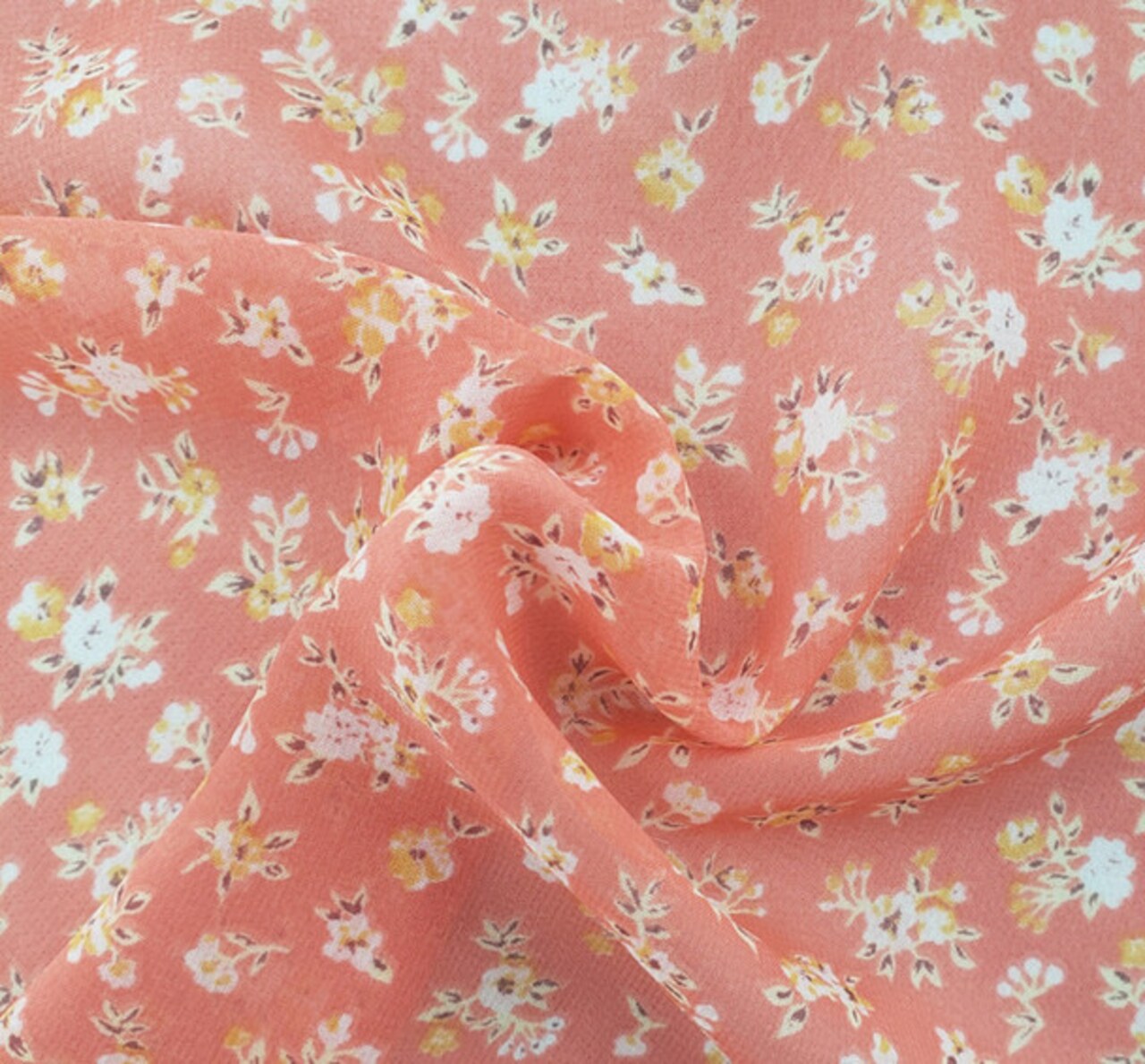 1 Yard Blush Hi Multi Chiffon Fabric Lightweight Sheer Polyester for Apparel & Crafts 58/60" Wide